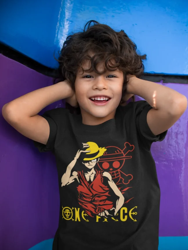 Anime Monkey d Luffy Printed T-shirt for kids